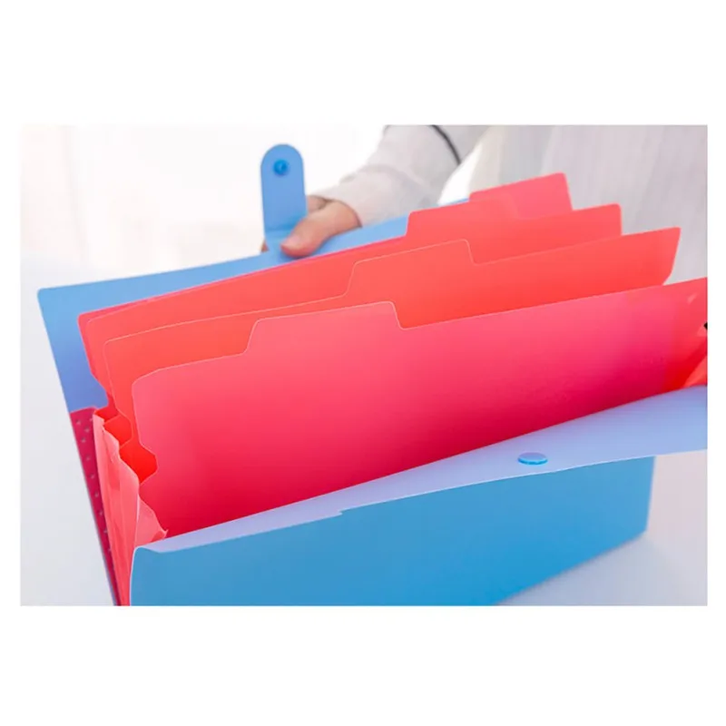 

Student multi-layer folder smile face A4 organ bag File bag insert information book paper clip