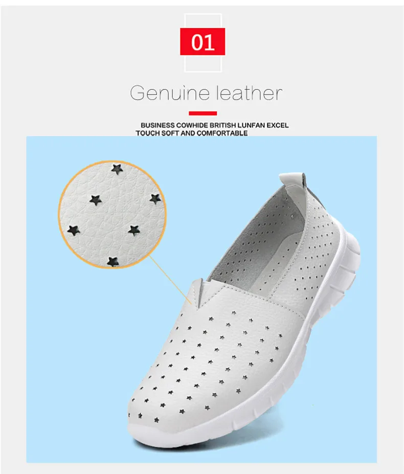 Women Loafer Flats 2019 Summer Slip On Leather Loafers Breathe Boat Shoes Moccasin Ladies Walk Flat Shoes zapatillas mujer (3)