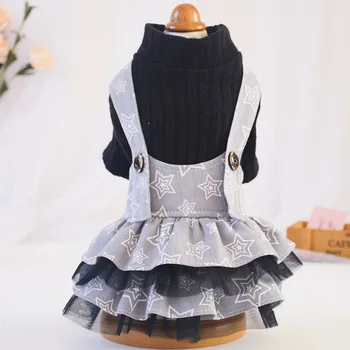 

Cute Pentagram winter small dog puppy Princess dress pet cat Tutu skirt dog puppy jacket coat chihuahua dog hoodie clothes