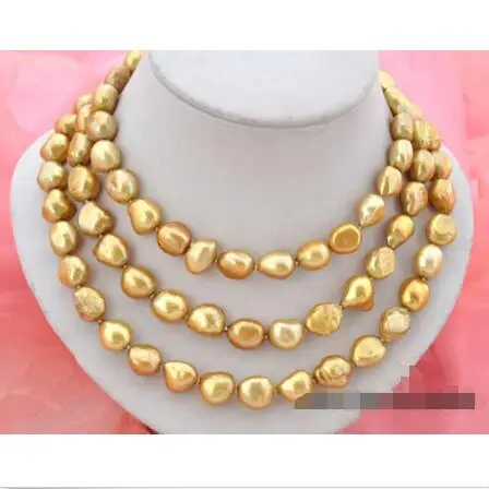 

Wholesale price 50" 8*10mm baroque golden freshwater pearl necklace