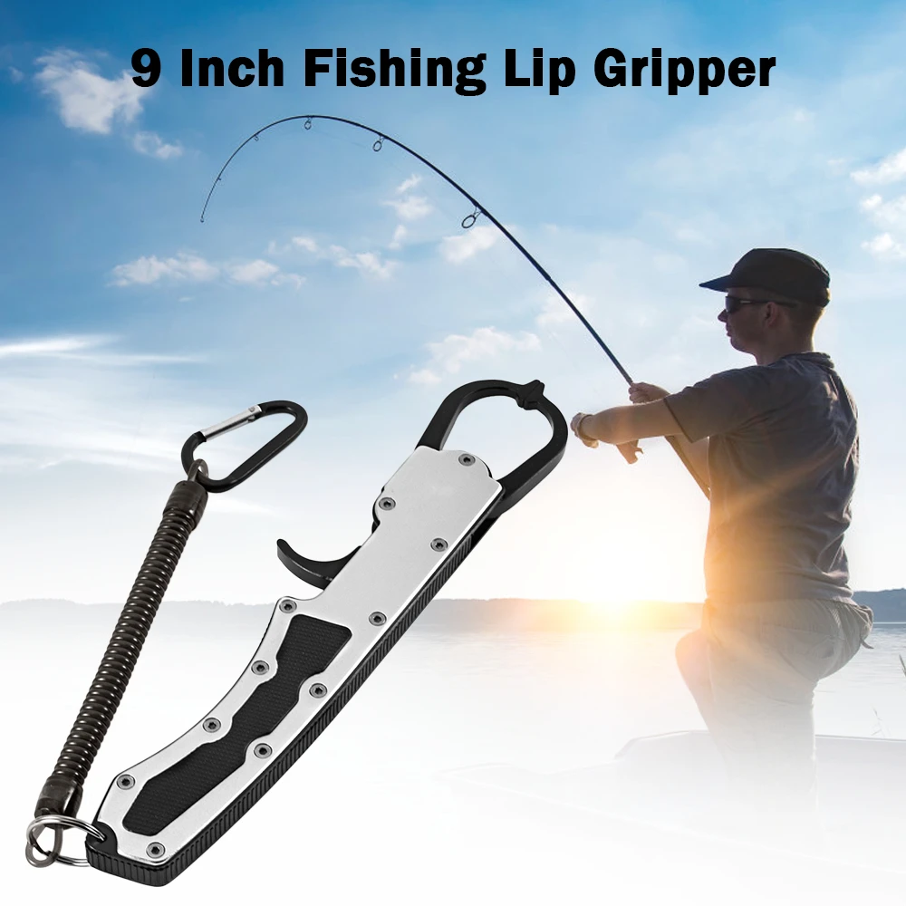 

11Inch Aluminum Alloy Fish Gripper Fishing Lip Grip Grabber Clamp Tool Fishing Lip Grip Clamp Holder for Carp Fishing Pesca