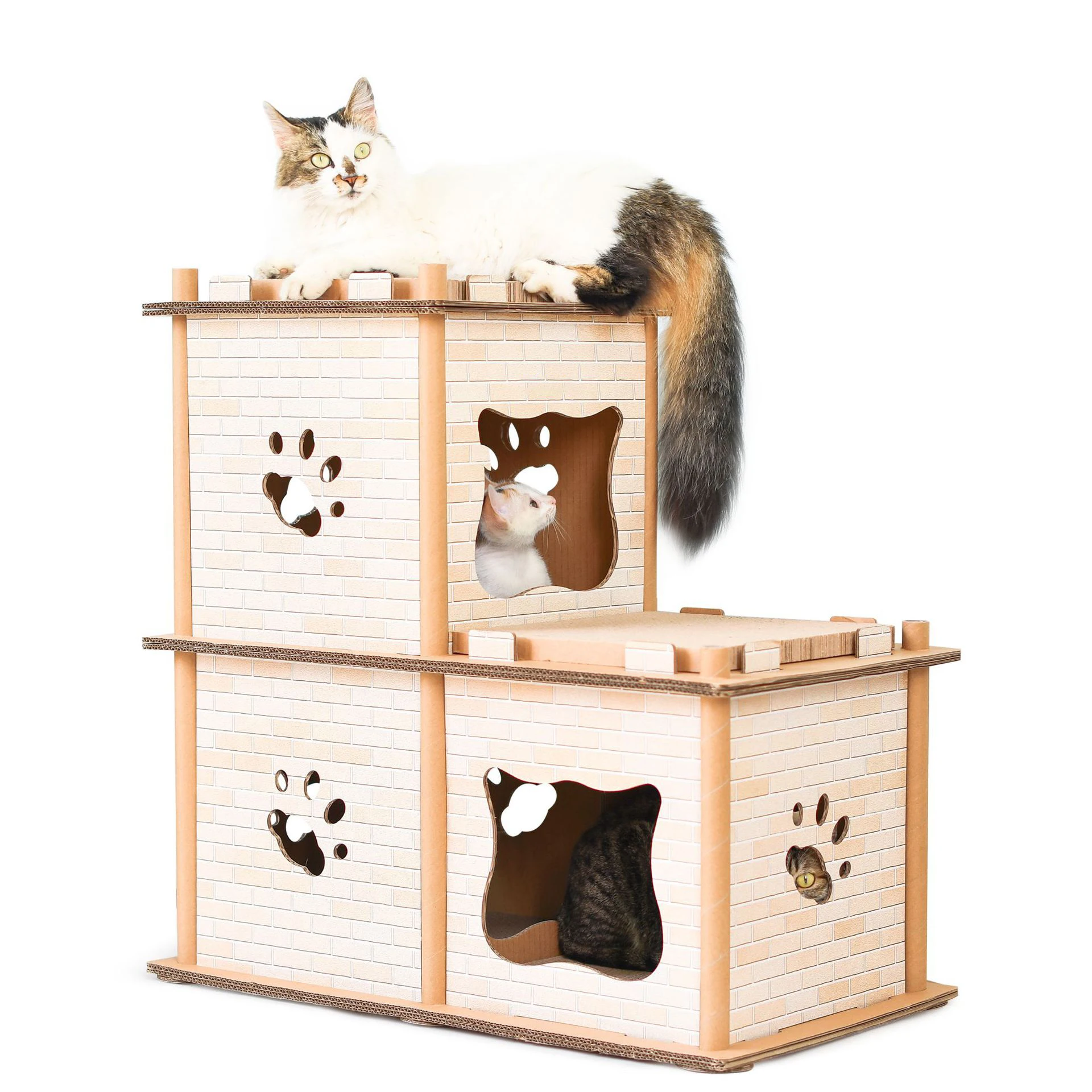 

Corrugated Cat House Diy Creative Large Two-layer Cat Climbing Frame Cat Scratch Board Cat Claw Toy