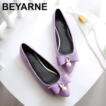 

BEYARNE High quality Women's Suede shoes flats PU leather New spring Autumn fashion Women casual flat heel Single shoes