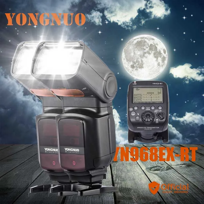 2*YONGNUO YN968EX RT Master TTL HSS Wireless Flash Speedlite+Trigger