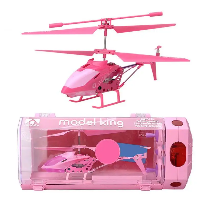 RC игрушка Дрон сплав падение-устойчивый 3,5 канальный гироскоп простой в использовании практичный вертолет самолет для детей - Цвет: Pink