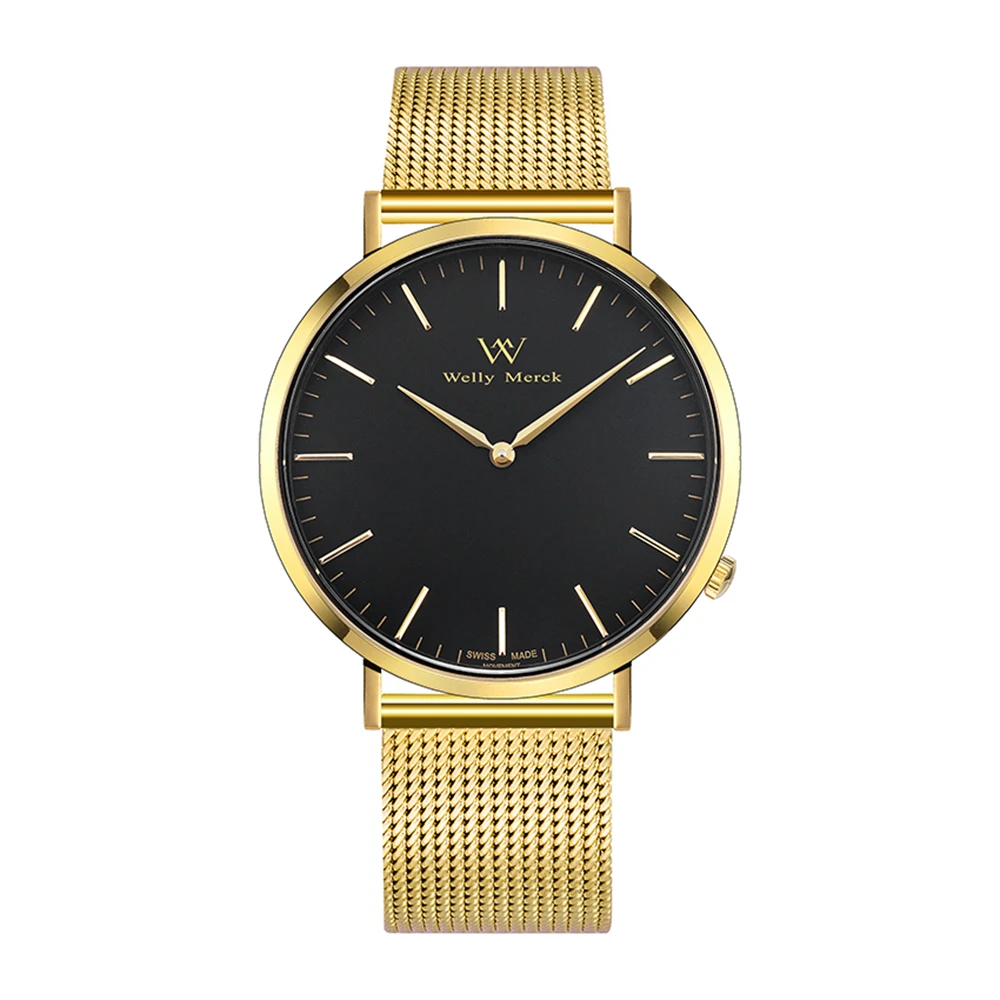 

Welly Merck Men's Luxury Watch Distinctive Minimalistic Design Quartz Movement Sapphire Crystal Analog 30M Water Resistant