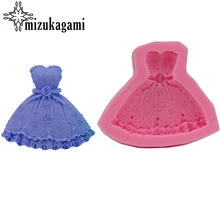 1pcs UV Resin Jewelry Liquid Silicone Molds Princess 3D Dress Mold Resin Charms Mold For DIY Decorate Making Jewelry