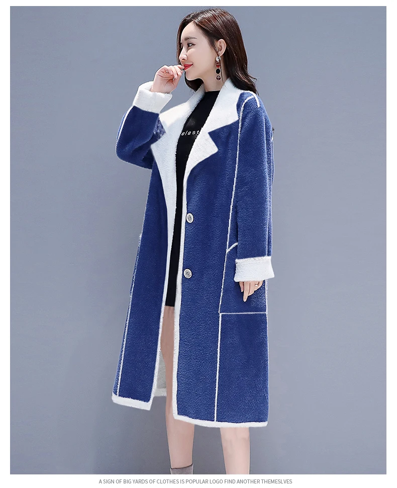 Зимнее пальто из натурального кашемира Sobretudo Abrigo Mujer новая зимняя Корейская версия свободного пальто женское длинное пальто