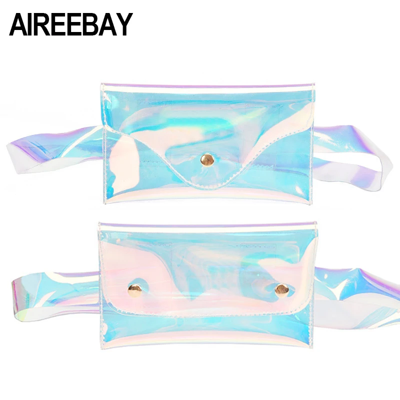 AIREEBAY прозрачная поясная сумка голограмма мини женская лазерная забавная