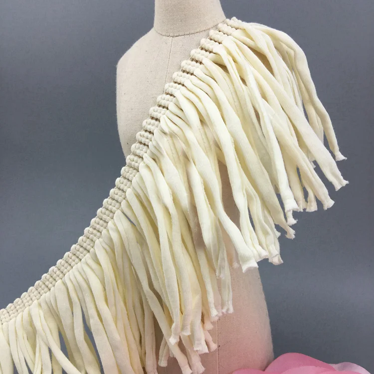 1 yard 9cm 3.54" wide beige tassel fringe tapes lace trim ribbon 3l2597
