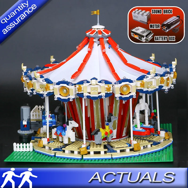 

15013 15013A Compatible with Lego 10196 Creator Expert Grand Carousel Building Blocks DIY Toys Gifts Have Electric Motor Power