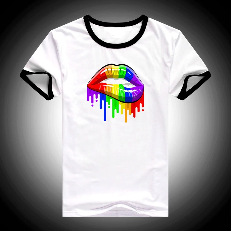 Женская футболка с радужным принтом Pride ЛГБТ для геев и лесбиянок летняя
