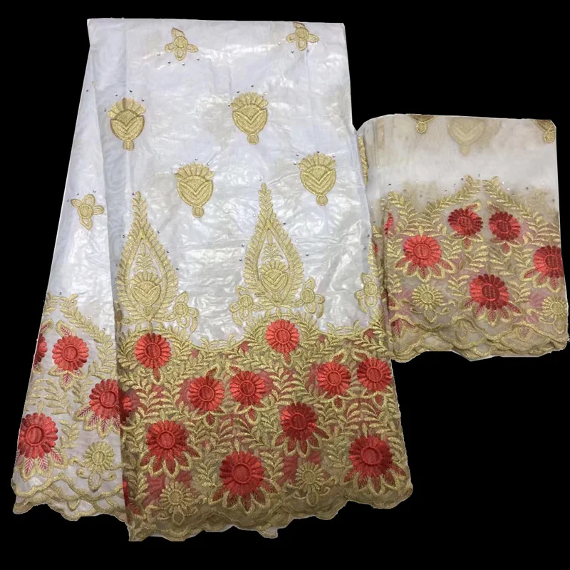 

(5+2 yards/set) high quality embroidered African bazin lace fabric with beautiful border for party dress BLS12