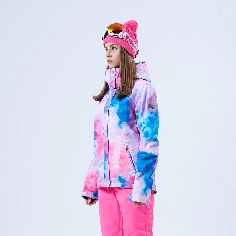 GSOU/Новинка; зимняя куртка для девочек; пальто для сноуборда; Водонепроницаемая 10000 дышащая 10000; Женская лыжная куртка; одежда для катания на лыжах - Цвет: GSOU SNOW