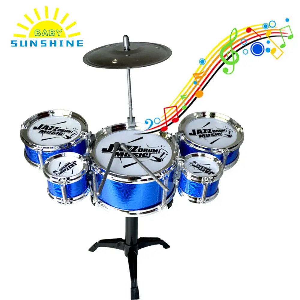 

Kids Musical Toys Simulation Jazz Drum Music with 5 Drums Sets Beat Children's Educational Instrument Gift for Baby Random Color