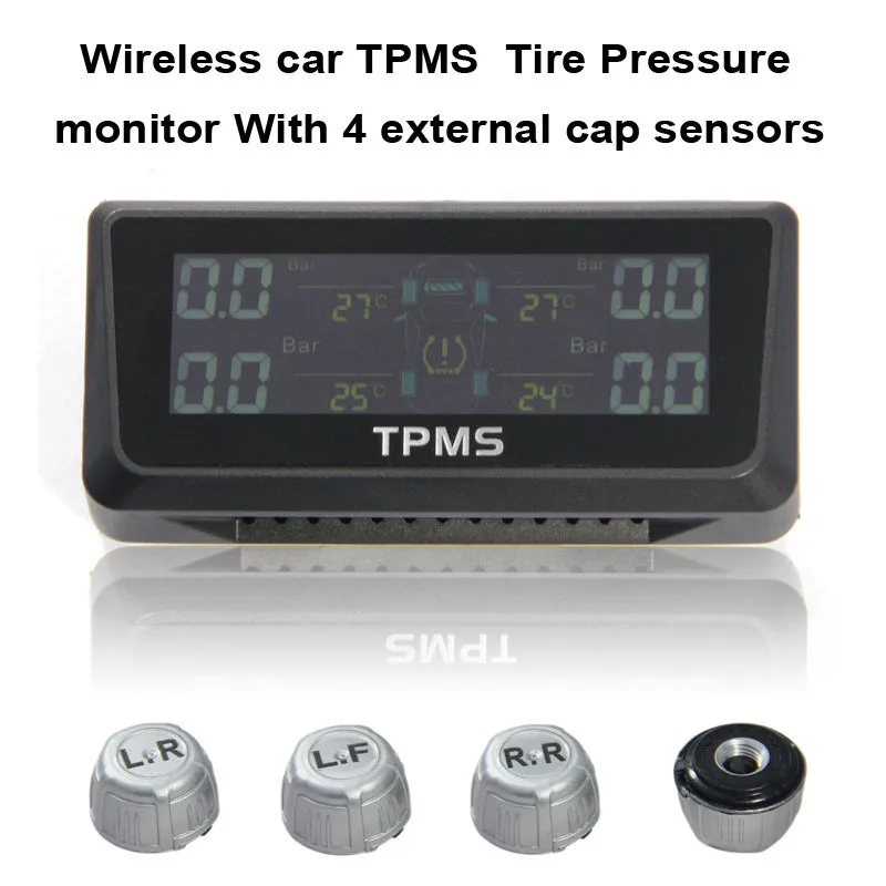 Wireless Tire Pressure Monitoring System Car TPMS with 4 External Car sensorin Tire Pressure