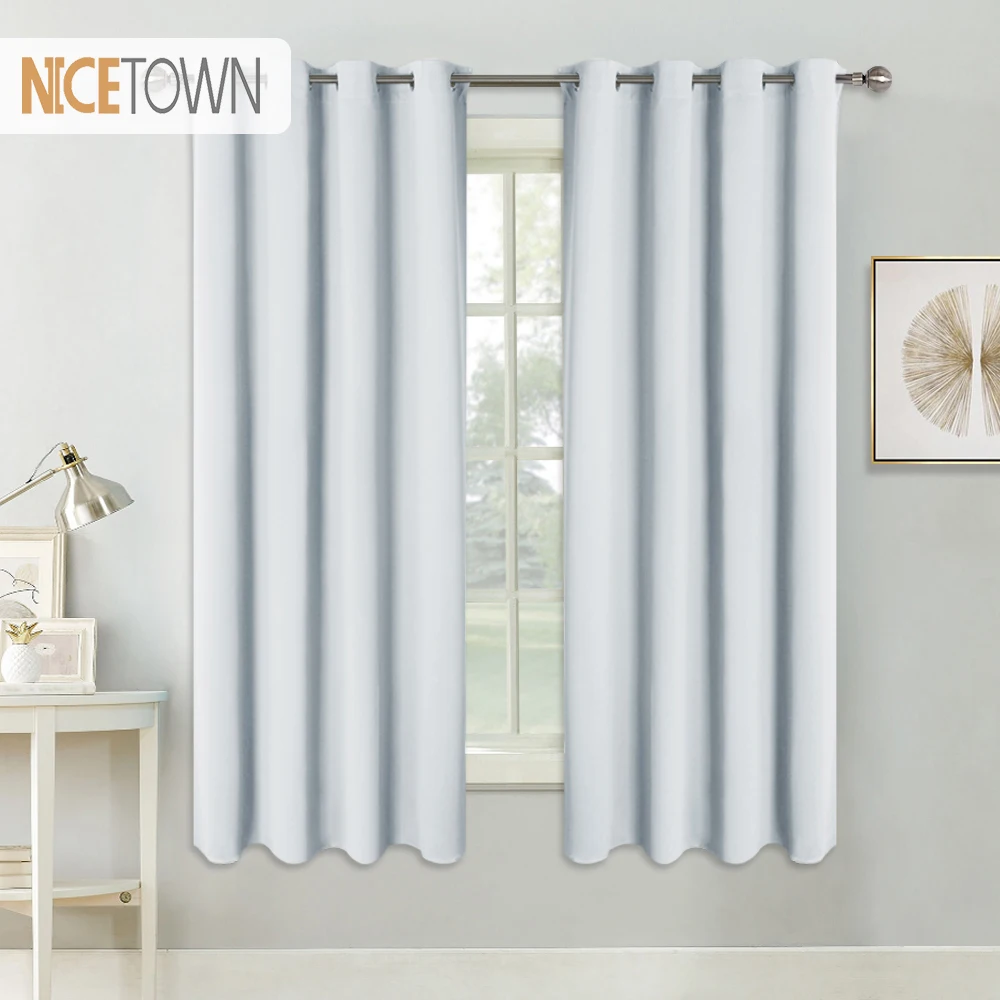 

Modern Blackout Eyelet Curtain 100% Polyester Solid Color Curtain With Grommet For Living Room Drapes Bedroom Window 1 Panel