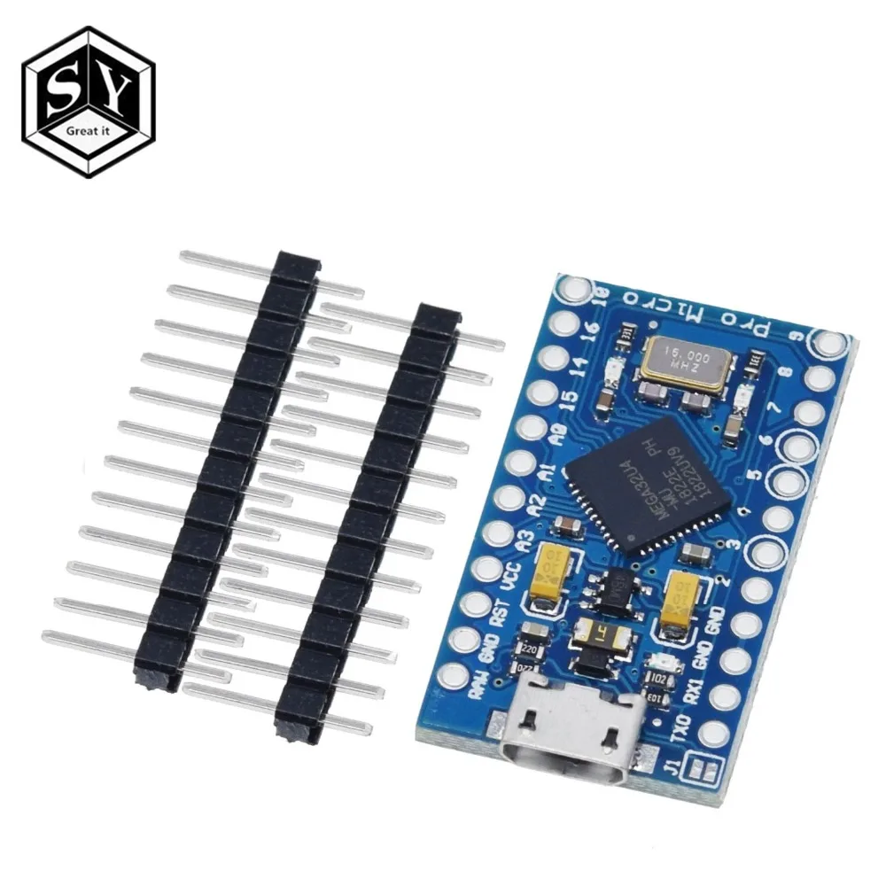 1 шт. модуль Great IT Pro Micro ATmega32U4 5 в/16 мгц с 2 рядным штырьком для Leonardo в наличии. Лучшее