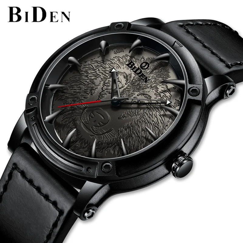 

2019 BIDEN Mens Quartz Watches Top Brand Luxury Men Simple Leather Strap Watch Fashion Waterproof Wristwatch Relogio Masculino