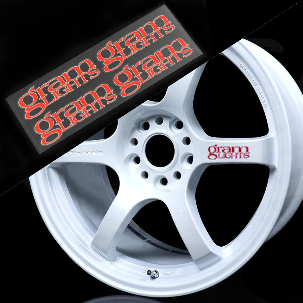 

4 pcs Car Wheel Rim Sticker Hub Decoration Decal For RAYS gram LIGHTS Car Wheel Styling Accessories Car Stickers