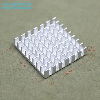 

(20pcs/lot) Aluminum White Heat Sink Heatsink Radiator 28mm*28mm*6mm For integrated circuit IC MOS Transistor