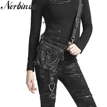 Norbinus Женская поясная сумка из искусственной кожи, мотоциклетная поясная сумка, поясная сумка на бедро, поясная сумка для телефона, женская сумка-мессенджер, сумка через плечо