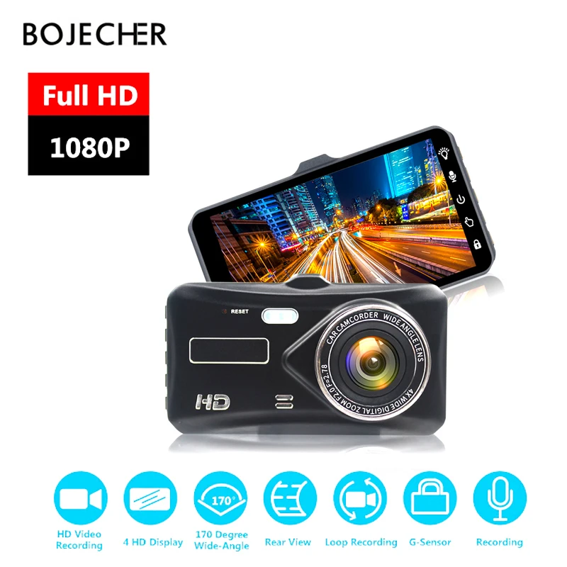 BOJECHER видеорегистратор с двумя объективами Автомобильный камера Full HD 1080P 4 &quotips