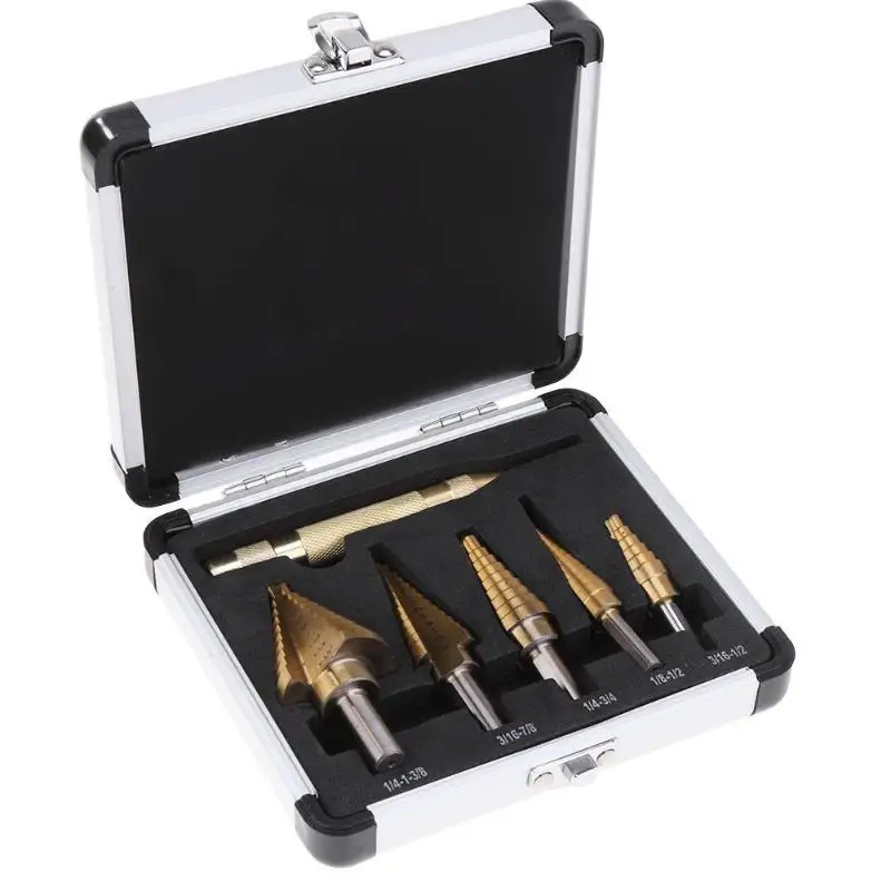 

5pcs/set Single Groove High Speed Steel with Cobalt Step Core Drill Bits HSS Power Tools Auto Wood Metal Drilling