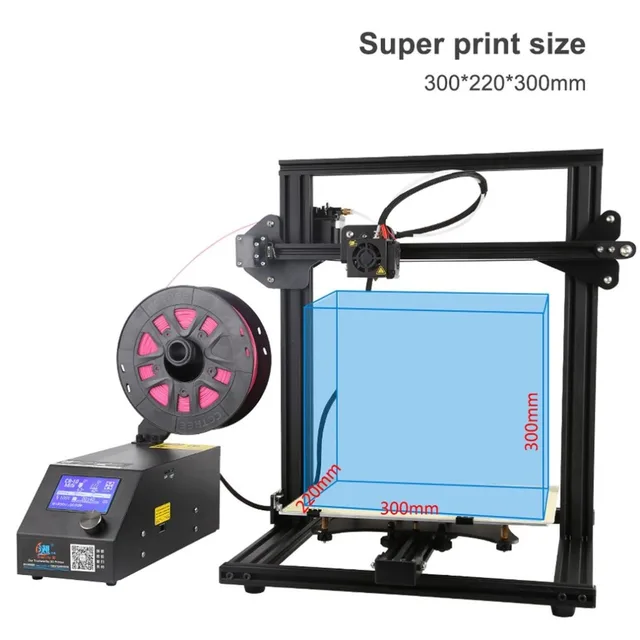 Special Price (Ship From DE) Professional High Accuracy 3D Printer Super Printing Size 300*220*300mm Support PLA Soft Materials Wood EU Plug