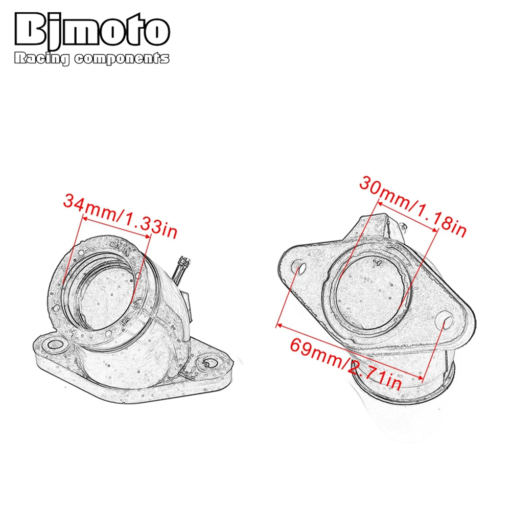 Переходник для карбюратора мотоцикла впускное соединение Yamaha 4TR 13586 01 13596 XVS400C DRAG