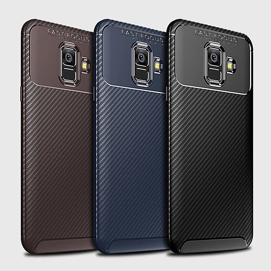 

Silicone Case For Samsung Galaxy A8 2018 Case A530 Carbon Fiber Soft TPU For Samsung Galaxy A8 Plus 2018 Case Silicon A730 Cover