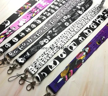 

Hot Selling 50 pcs cartoon mixed Nightmare Before Christmas Key Chains Neck Strap Keys Camera ID Card Lanyard D-14