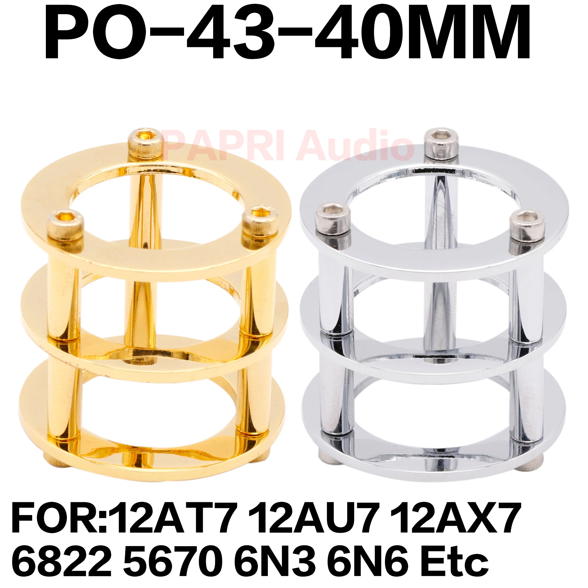 PAPRI Gold Rhodium Plated Brass Vacuum Tube Guard Protector Cover For