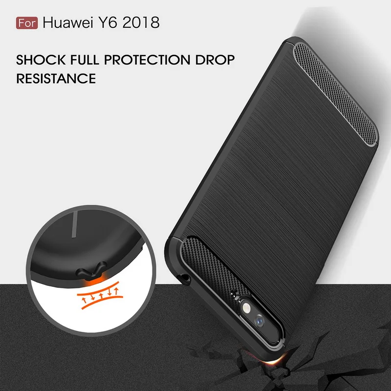 

Luxury Carbon Fiber Phone Case For Huawei Y5 Y6 Y7 Prime 2018 Y9 2019 Soft Silicon Matte Cover For Huawei P20 Lite Mate 20 Pro