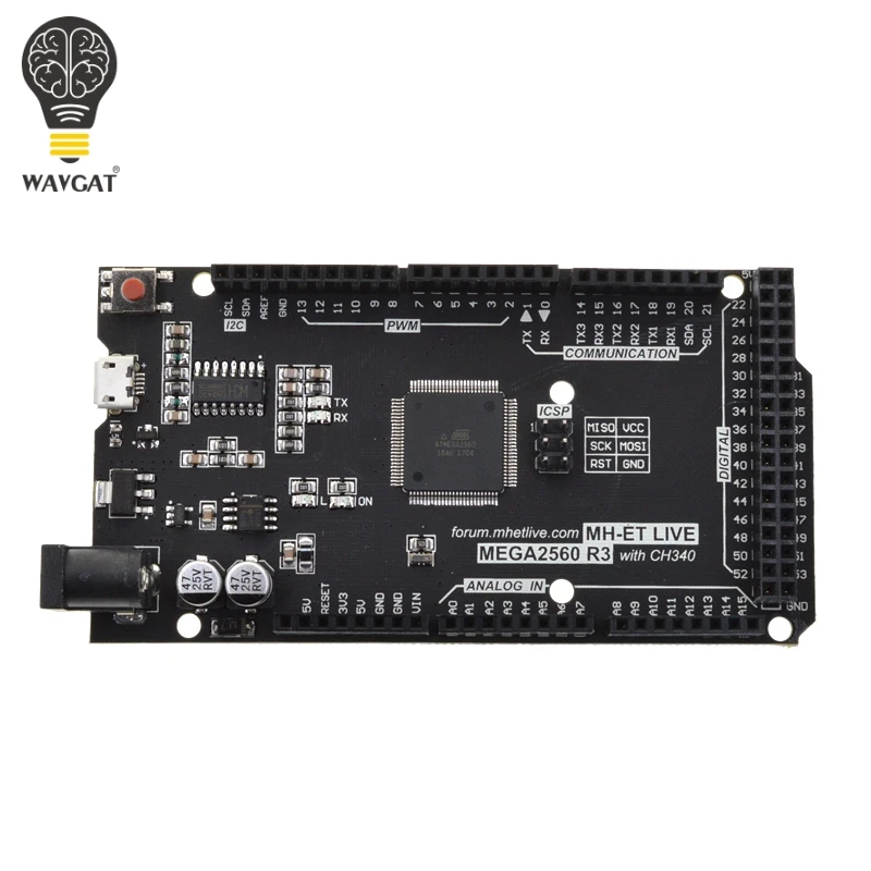 Cena MH ET na żywo Mega 2560 R3 CH340G ATmega2560 16AU, MicroUSB. Kompatybilny para Arduino Mega 2560. Chiny fighter