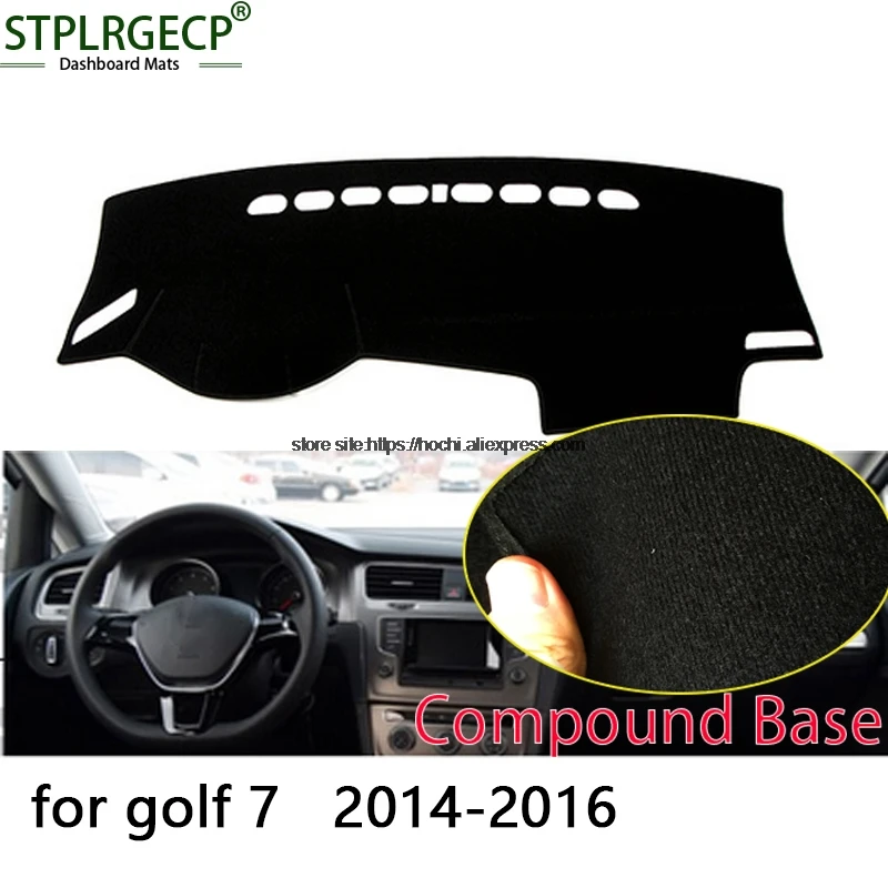 STPLRGECP double layer Black Dash Mat For Volkswagen VW golf 7 MK7