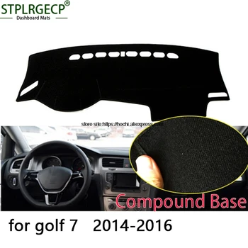 

STPLRGECP double layer Black Dash Mat For Volkswagen VW golf 7 MK7 Dashmat Black Carpet Car Dashboard Automotive interior Mats