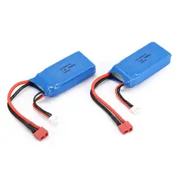 2 шт. 7,4 В 1500 мАч 25C 2 S Lipo батарея T Plug перезаряжаемые для Wltoys 12423 12428 радиоуправляемые машины самолеты Drone вертолет модель