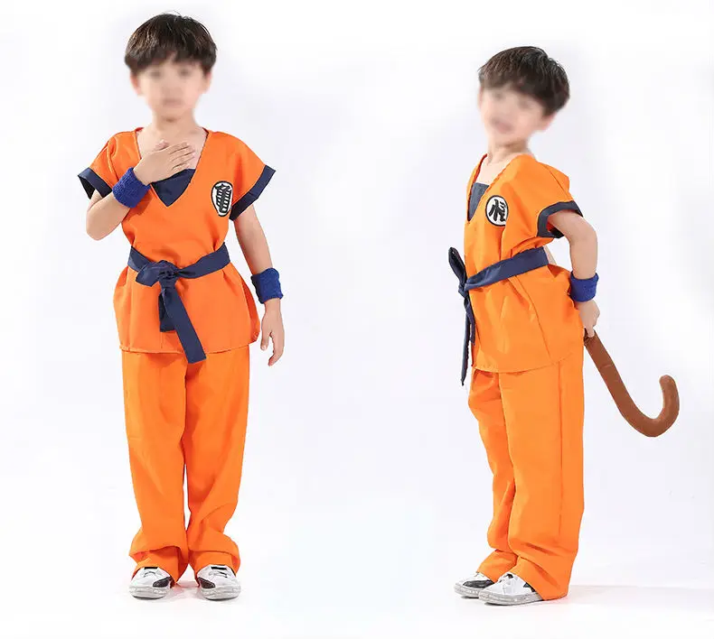 Костюм Dragon Ball Z, костюм Сон Гоку, маскарадные костюмы, Топ/штаны/пояс/хвост/корсаж/парик/обувь