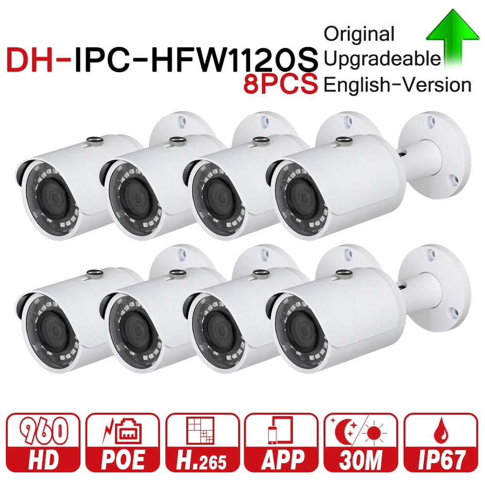 

DH Bullet Camera IPC-HFW1120S 1.3mp Network IP Camera Support Smartphone Viewing PoE CCTV Camera 8pcs/lot