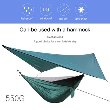

Waterproof Hammock 210T Plaid Fabric PU2000 Water Pressure 360cm*290cm Outdoor Camping Tent Sun Shelter For Camping Hammock