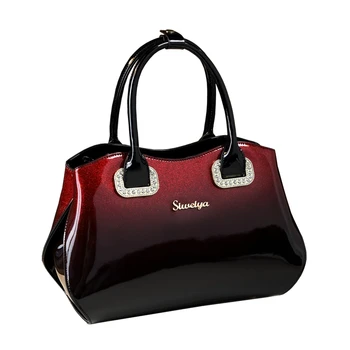 

2020 New Boston Pillow Bag High Quality Bright Patent Leather Ladies Totes Shoulder Messenger Bags Handbags Women Famous Brands