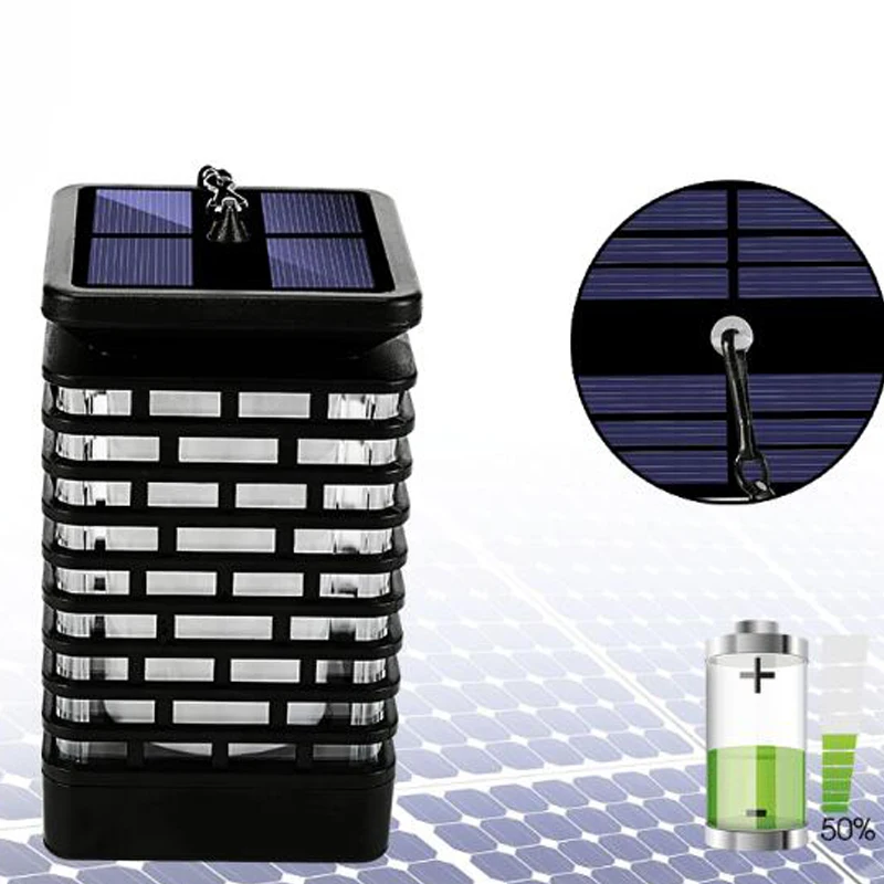 Solar Lights Flicking Flame Outdoor Solar Lantern Lamp Light Solar Powered LED Waterproof Hanging Light For Garden Yard Pathway (15)