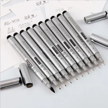 Детские Канцелярские товары Серебряный стержень Водонепроницаемый маркер ручка художественный дизайн ручка десять различных размеров заправка иглы канцелярские принадлежности 10 шт