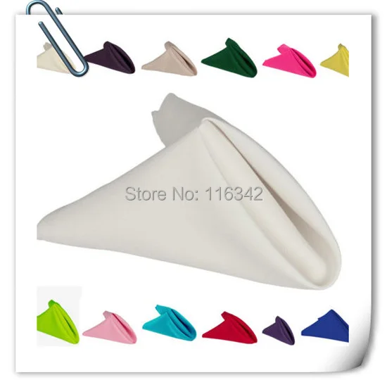 100pcs 50cm*50cm White Wedding Napkins Polyester Table Napkins/fabric