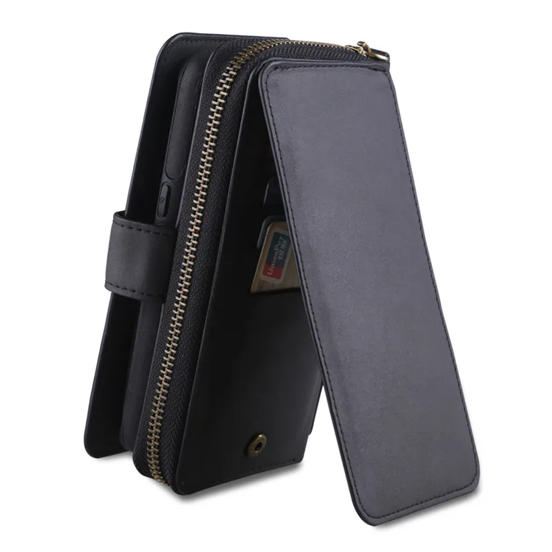 Carteira de Couro Case para Samsung Luxo Zíper Galaxy s8 s9 S10 S20 Plus Capa Bolsa Multi Slots Cartão s7 S7edge 6 Estojos p carteira