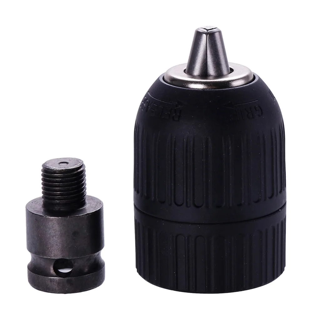 

1 Pcs 2-13mm Drill Keyless Chuck Plastic Sleeves 3/8" + 1/2" Hex Shank Rod Adaptor Black High Quality #281038
