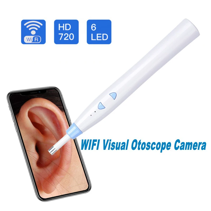 HD 720P Wireless WIFI Ear Endoscope 5.5mm Visual Ear Spoon Earpick Mini Inspection Otoscope Camera For Android IOS Ear Nose HD 720P Wireless WIFI Ear Endoscope 5.5mm Visual Ear Spoon Earpick Mini Inspection Otoscope Camera For Android IOS Ear Nose