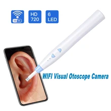 HD 720P Wireless WIFI Ear Endoscope 5.5mm Visual Ear Spoon Earpick Mini Inspection Otoscope Camera For Android IOS Ear Nose