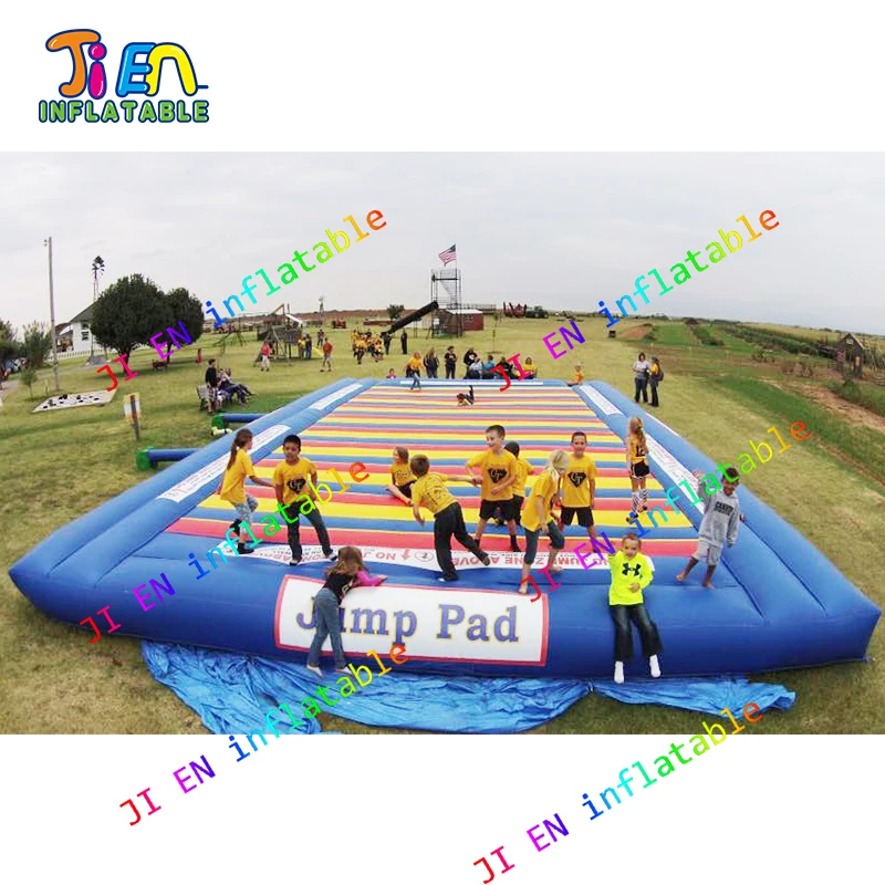 Free air shipping custom make inflatable jump pad, Colorful rainbow
